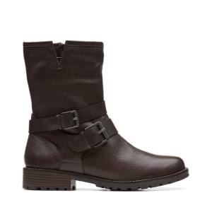 Clarks Clarkwell Mid Cut Kadın Bilek Boy Bot Koyu Kahverengi | CLK739ZTS