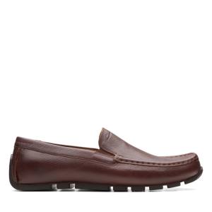 Clarks Oswick Plain Erkek Loafer Ayakkabı Koyu Kahverengi | CLK396SKC