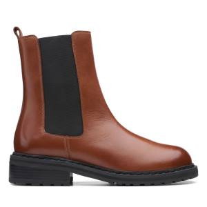 Clarks Tilham Chelsea Kadın Bilek Boy Bot Koyu Kahverengi | CLK920VNZ