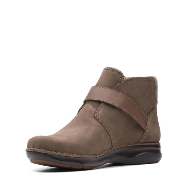 Clarks Appley Mid Cut Kadın Bilek Boy Bot Gri Kahverengi | CLK149HLI