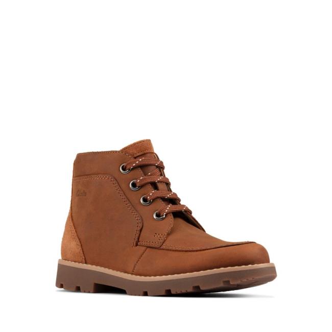 Clarks Heath Dantel Kid Erkek Çocuk Originals Bot Kahverengi | CLK783WLO