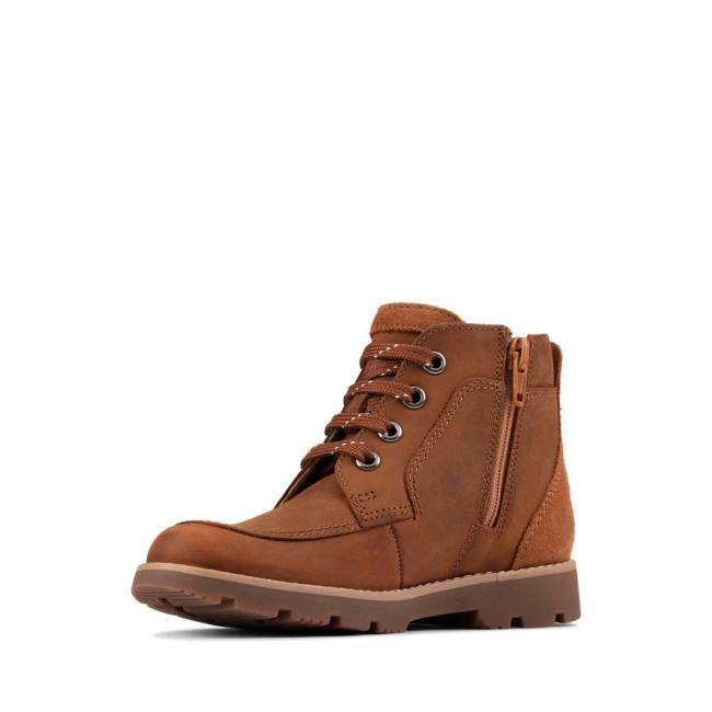 Clarks Heath Dantel Kid Erkek Çocuk Originals Bot Kahverengi | CLK783WLO