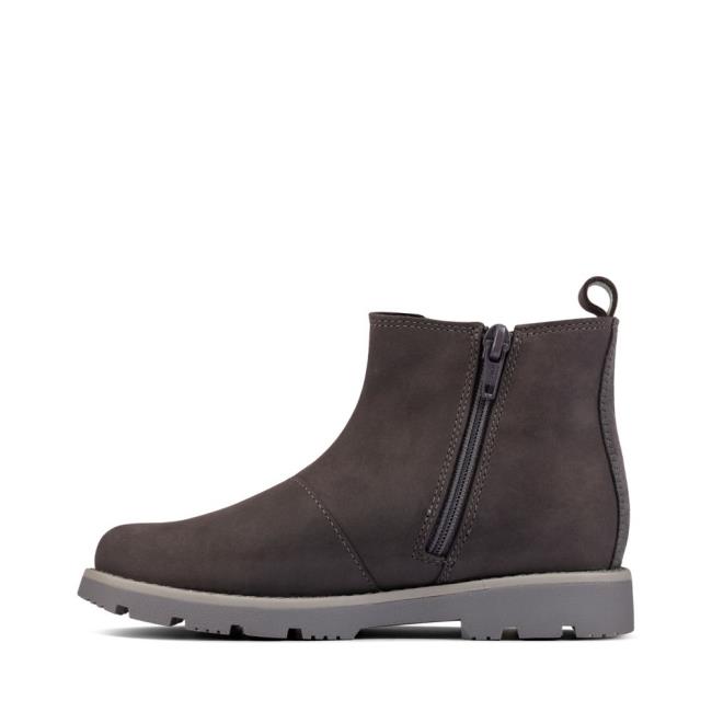 Clarks Heath Sea GORE-TEX Kid Erkek Çocuk Originals Bot Koyu Gri | CLK412RSK