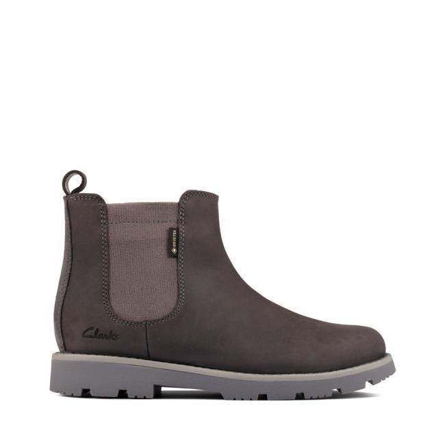 Clarks Heath Sea GORE-TEX Kid Erkek Çocuk Originals Bot Koyu Gri | CLK412RSK