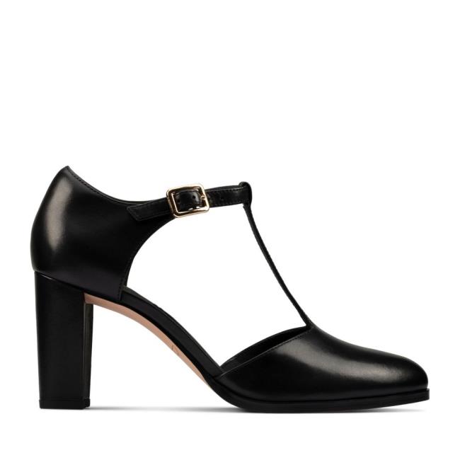 Clarks Kaylin 85 T Bar Kadın Topuklu Ayakkabı Siyah | CLK962SXU