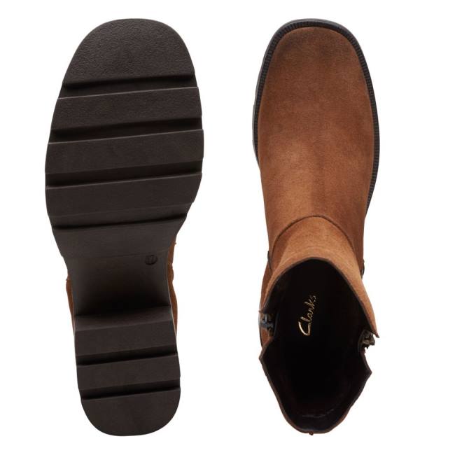 Clarks Odollo Zip Kadın Bilek Boy Bot Kahverengi | CLK347IKL