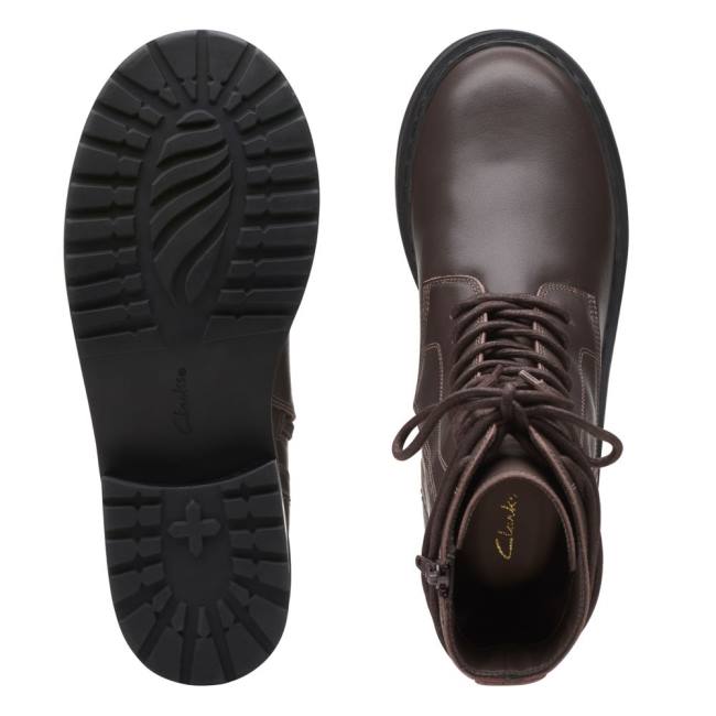 Clarks Tilham Dantel Kadın Bilek Boy Bot Koyu Kahverengi | CLK819JHB