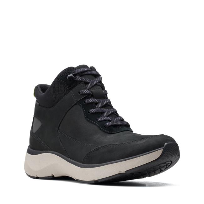 Clarks Wave 2.0 Mid Cut. Kadın Bilek Boy Bot Siyah | CLK952FBN